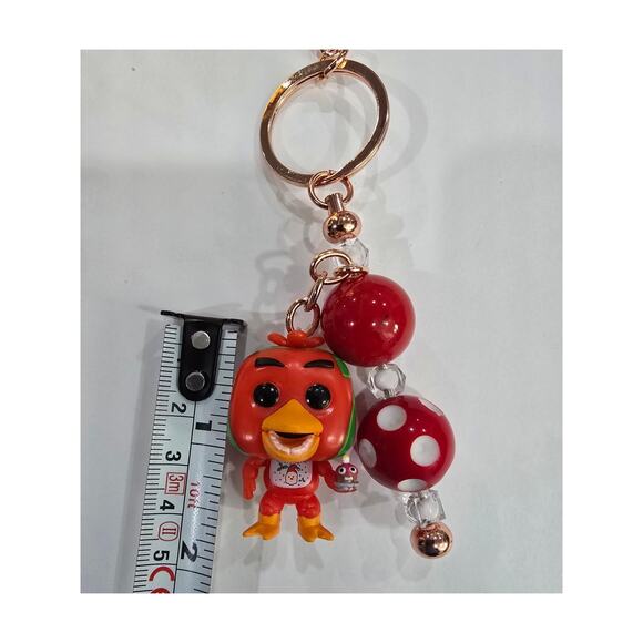 Handmade Beaded Keychain With Reworked Mini Figure - Picture 6 of 10